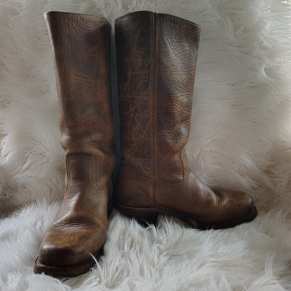 FRYE Campus Dark Brown boots size 8 14L - Picture 1 of 12